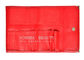 Le scanalature improvvise della chiusura 9 di rosso rivestono di pelle la valigia attrezzi dei cosmetici di bellezza del rotolo della spazzola di trucco