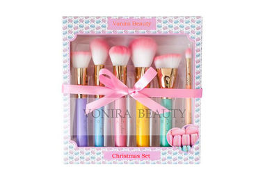 Spazzole sveglie cosmetiche di trucco del regalo di Natale con i capelli molli rosa adorabili