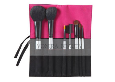 Set di pennelli cosmetico di uso quotidiano di 7 PCS con la cassa nera e rosa del panno
