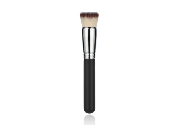 Vonira Beauty Luxury Flat Top Kabuki Makeup Foundation Spazzola con maniglie in legno di ferro di rame d'argento