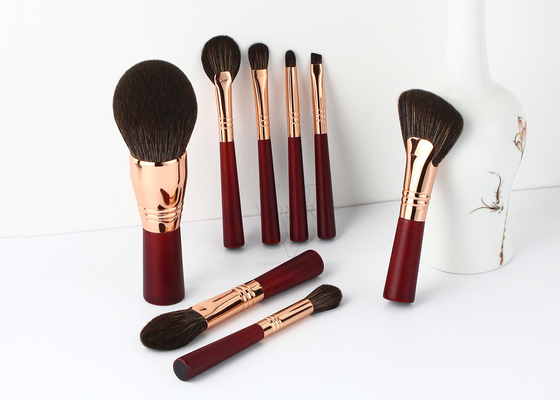 La bellezza Rosy Color Essential Travel Brush rossa di Vonira ha messo il corredo libero 100% di Mini Face Eye Makeup Brush di 8 pezzi di crudeltà del vegano