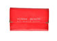 Red Snap Closure 9 Slots Leather Makeup Brush Roll Beauty Cosmetics Tool Bag