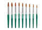 Capelli di Kolinsky dei pennelli di arte dell'unghia di verde di modo e puntale scolpito
