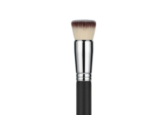 Vonira Beauty Luxury Flat Top Kabuki Makeup Foundation Spazzola con maniglie in legno di ferro di rame d'argento