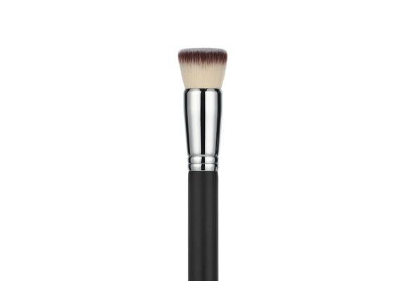 Vonira Beauty Luxury Flat Top Kabuki Makeup Foundation Spazzola con maniglie in legno di ferro di rame d'argento