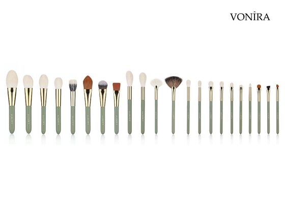 Vonira Custom Wholesale Natural White Goat Hair Makeup Long Blending Powder Brush con servizio di etichetta privata