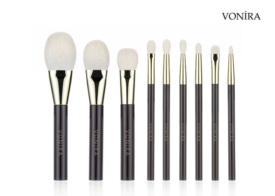 Vonira Custom Wholesale Naturale Capelli Bianchi di Capra Piatto Marrone Scuro Maniglia trucco Guancia Rossetto Spazzola