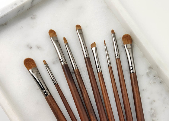 Logo naturale di mescolamento affusolato dell'OEM del puntale del rame dei capelli della capra della spazzola di trucco dell'ombretto