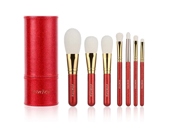 Kit di utensili cosmetico della spazzola di Natale di Vonira di trucco di spazzole di scintillio professionale dell'insieme 7pcs per colore rosso del regalo di compleanno delle ragazze