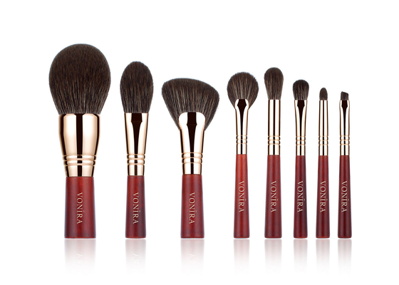 La bellezza Rosy Color Essential Travel Brush rossa di Vonira ha messo il corredo libero 100% di Mini Face Eye Makeup Brush di 8 pezzi di crudeltà del vegano