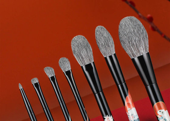 Pennello per trucco in polvere in fibra di mais vegana, ecologica, antibatterica e sostenibile, con manico in legno di betulla glitterato