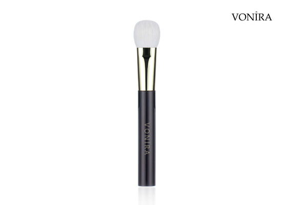 Vonira Custom Wholesale Natural White Goat Hair Flat Dark Brown Handle Cream Liquid Foundation Brush per il trucco