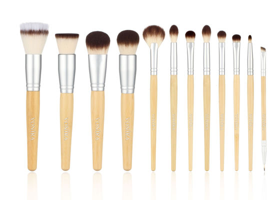 OEM dell'insieme di spazzole di trucco del bambù della fibra sintetica 12Pcs del vegano