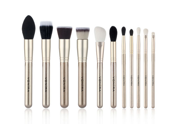 Raccolta sintetica della spazzola di trucco dell'oro dell'OEM 11pcs