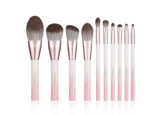 Insieme di spazzole bianco rosa di trucco di colore di pendenza di Vonira 10 PCS con il logo dell'etichetta privata della fibra del cereale