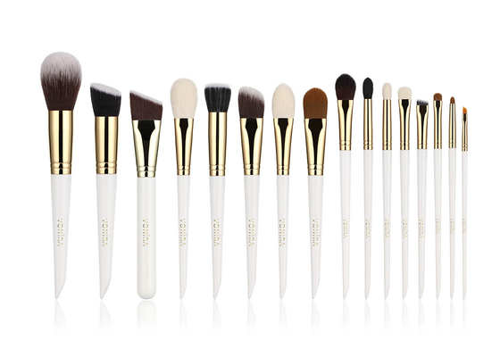 Il trucco dello studio 16pcs dell'artigiano di Vonira spazzola le maniglie di legno di Kit With Gold Copper Ferrule