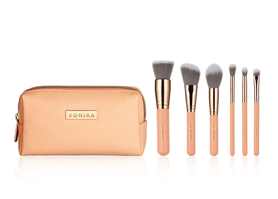 Caso di Mini Travel Makeup Brush Set Rosy Pink Color With Zipper di modo di Vonira